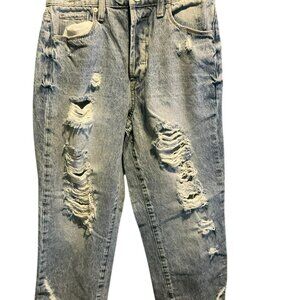 BLANKNYC The Baxter Ribcage Distressed Light Wash High Rise Straight Leg Size 27